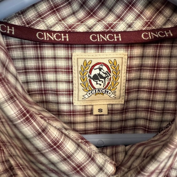 Cinch Men's Plaid Checkered Button Down Long Sleeve Shirt Western Small - Picture 2 of 8